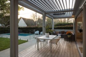 louvres, balustrade and pool fence