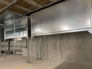Over hood carpark storage lockers by ACMF